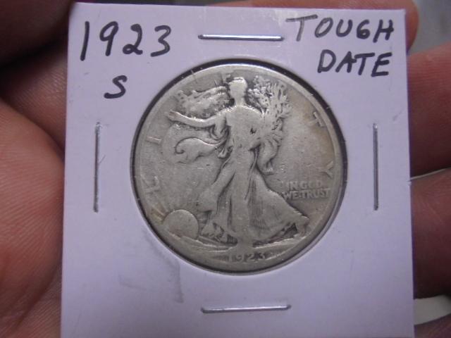 1923 S Mint Sivler Walking Liberty Half Dollar