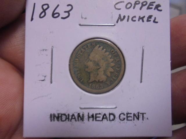 1863 Copper Nickel Indian Head Cent