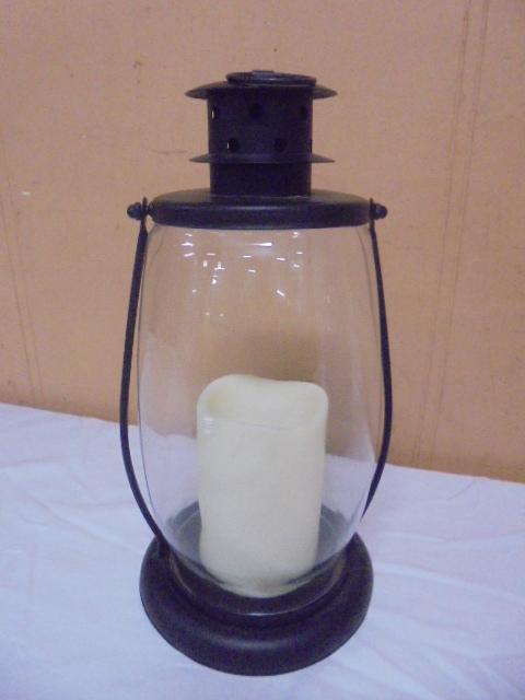 Metal & Glass Flameless Candle Lantern