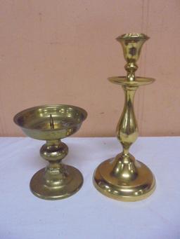 2 Solid Brass  Candle Holders