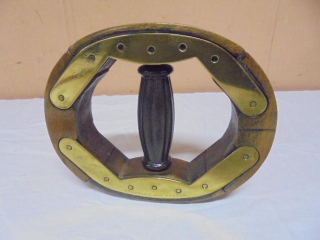 Antique Wood & Brass Boston Hat Extender