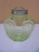 Vintage Green Depression Glass Frog Vase