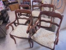 Set of 6 Matching Antique Tell City Dining Chairs