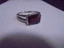 Ladies Sterling Silver Ring w/ Large Stone