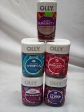 Lot of 5 Olly Gummies- Immunity, Stress, Elderberry, Sleep
