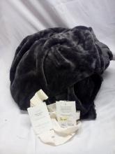 Dark Grey Threshold Full/Queen Size Microplush Throw Blanket