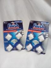 2 Packs of 4 Fnish In-wash Dishwasher Cleaner Pods