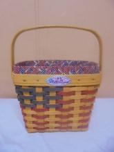 1998  Longaberger 25th Anniversary Basket w/ Liner & Protector