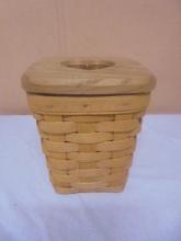 1994 Longaberger Small Spoon Basket w/ Protector & Lid