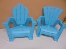 2 Like New Child's Composite Adirondack Chairs