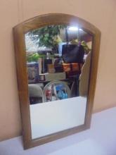 Vintage Wood Framed Wall Mirror