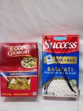 Box of Pasta and box of rice