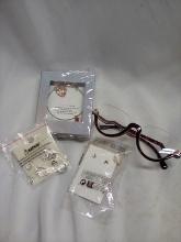 4Pc Womens Accessory Lot- Fashion Glasses, Bracelet, Earrings