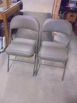 2 Matching Heavy Duty Padded Steel Folding Chairs