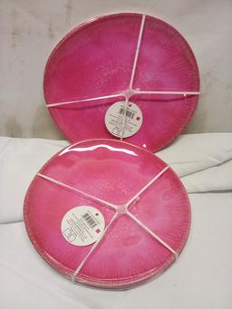 Qty 2- 4 Melamine Serving Plates 8” diameter