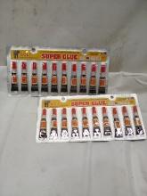 2 Packs of 10 BOLI Super Glue Tubes