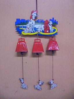Metal Dalmation Fire Dog Windchime Bell
