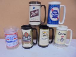Group of 6 Vintage Termo-Serve Insulated Beer Mugs