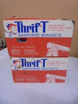 2 Sets of Thrif-T Steel Saw Horse Brackets