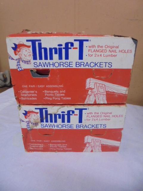 2 Sets of Thrif-T Steel Saw Horse Brackets