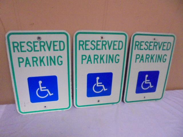 Group of 3 Heavy Metal Handi-Cap Packing Signs