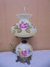 Beautiful Hand Painted Electric Hurricane Lamp