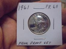 1961 Silver Proof Set Washington Quarter