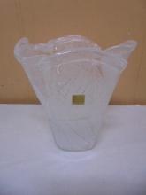 Beautiful Dolphin Glass Large Art Glass Vase