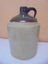 Vintage Brown Over White Crock Jug