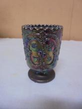 Vintage Fenton Amethyst Carnival Glass Wild Strawberry Footed Toothpick Holder