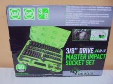 Brand New Sunplex 50pc 3/8in Master Impact Socket Set in Case