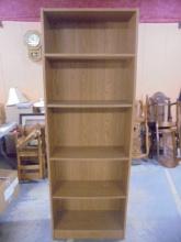6ft Wooden Bookcase w/ Adjustable Shelves