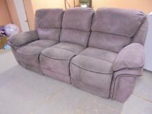 Beautiful Gray Dual Power Reclining Sofa