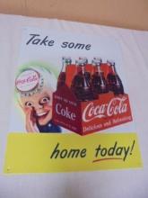 Metal Coca-Cola Bottle Cap Boy Sign
