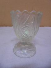 Vintage St. Claire White Iridescent Carnival Glass Toothpick Holder