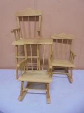 3pc Group of Solid Wood Doll Furniture