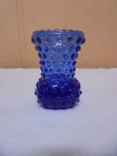 Vintage Cobalt Hobnail Glass Toothpick Holder