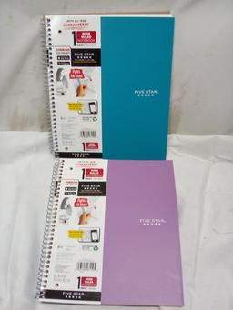 Qty 2 Five Star 1 Subject Wide Ruled Notebook 100 sheets