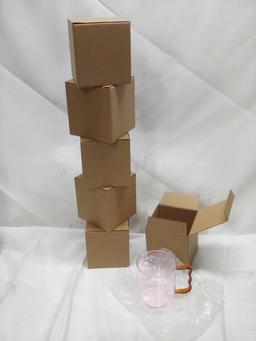 Set of 6 Room Essentials Pink w/ Berry Handle Mugs