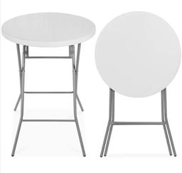 32” White Bar Height Folding Table w/ Thick Table Top- MSRP $218.99