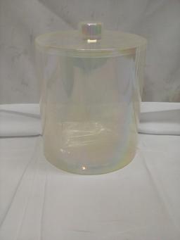 Ice bucket with tongs and lid iridescent