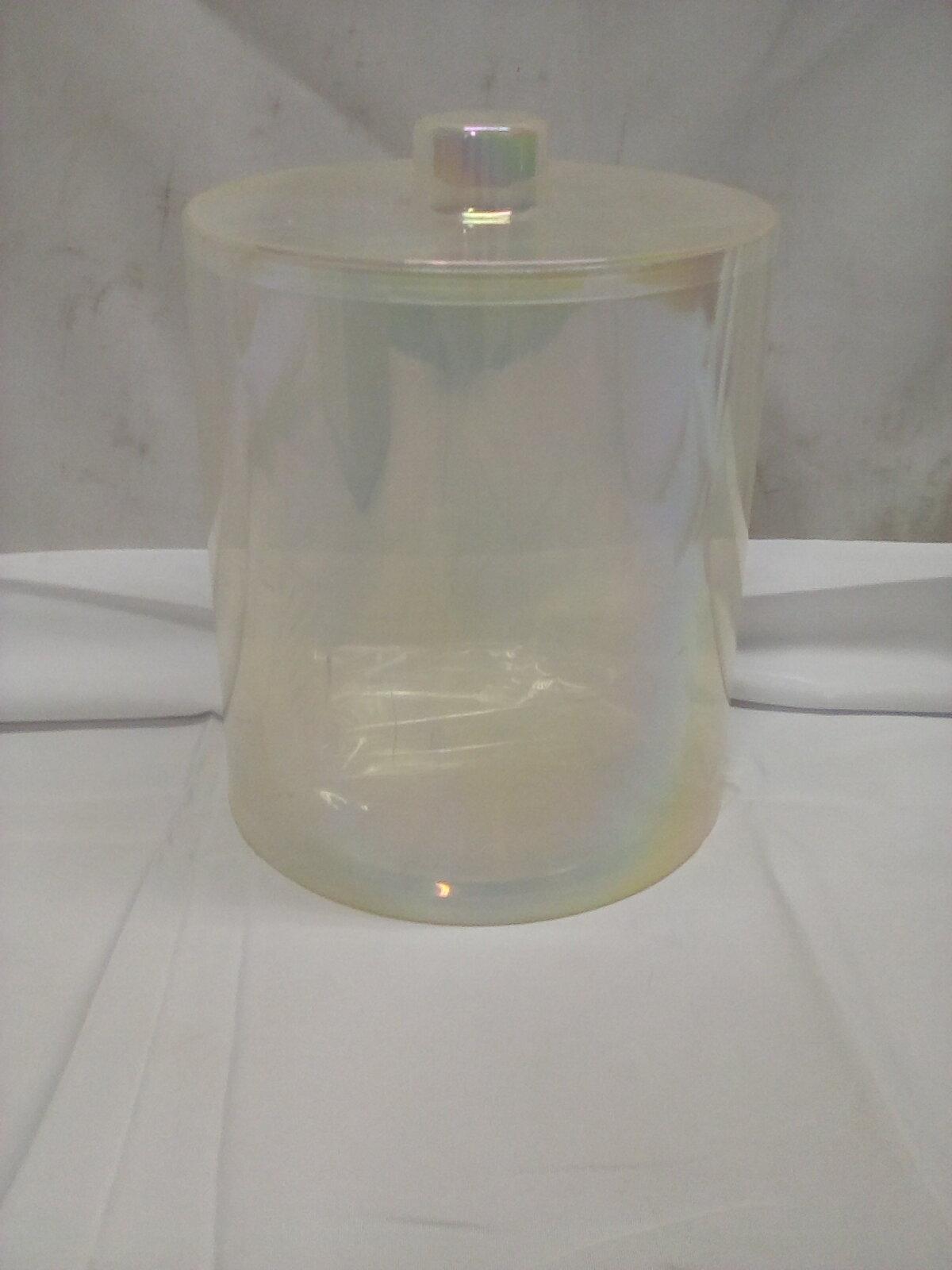Ice bucket with tongs and lid iridescent