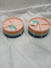 Qty. 2 Sert of 6 Silicone Divided Plates 7.5” Diameter Each
