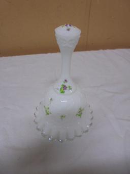 Beautiful Fenton Art Glas Handpainted & Signed Bell