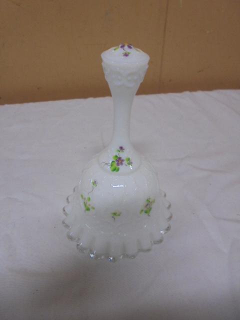 Beautiful Fenton Art Glas Handpainted & Signed Bell