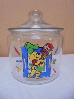 Winnie The Pooh Glass Cookie Jar
