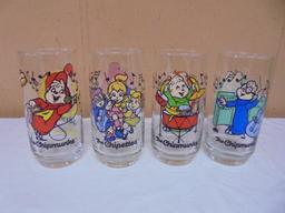 Set of 4 Vintage Alvin & The Chipmunks Glasses