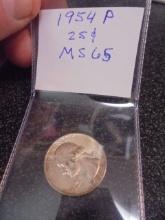 1954 P Mint Silver Washington Quarter
