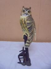 Royal Worcester Birds of Prey Great Horned Owl on Metal Tree Figure