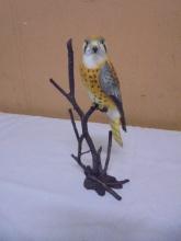 Royal Worcester Birds of Prey American Kestrel on Metal Tree Figure